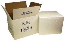 For protection while shipping a double wall box and an extra thick Thermal Insulated Styrofoam Container is used to keep all the marine life shipping at a safe temperature.  Image shows Aquarium Creations double wall box and a Thermal Insulated Styrofoam Container used to keep all the marine life shipping at a safe temperature.